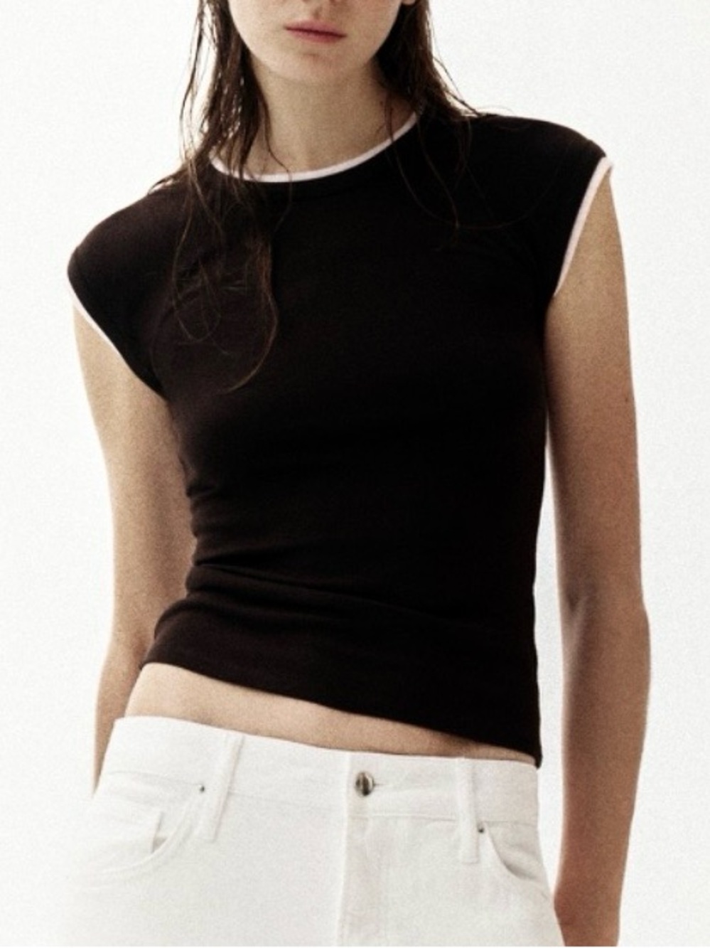 Zara Double Short Sleeve Effect T-Shirt
